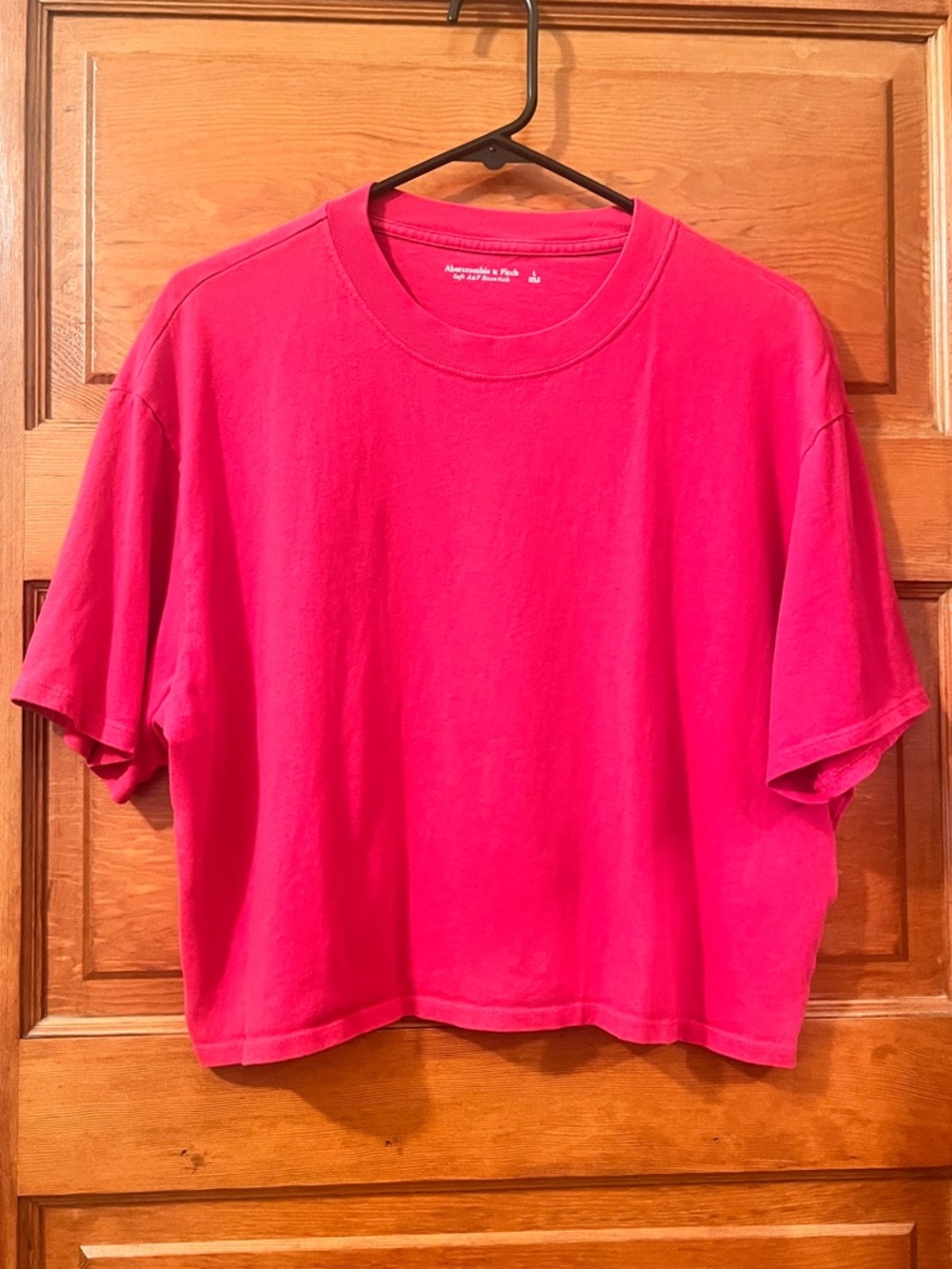 Abercrombie & Fitch Cropped Boyfriend Essential Tee - Size Large